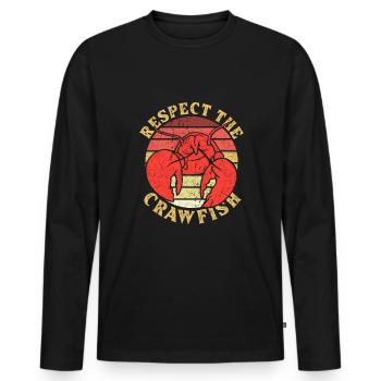 Respect The Crawfish Shirt Gift - Men's Premium Organic Long Sleeve Shirt - black - Front - Nico (187cm)