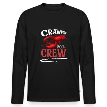 Crawfish Boil Crew Shirt Gift - Men's Premium Organic Long Sleeve Shirt - black - Front - Nico (187cm)