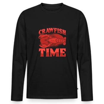 Crawfish Time Shirt Gift - Men's Premium Organic Long Sleeve Shirt - black - Front - Nico (187cm)