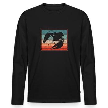 Vintage Retro Crawfish - Men's Premium Organic Long Sleeve Shirt - black - Front - Nico (187cm)