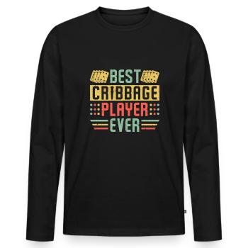Meilleur joueur de cribbage Cadeau de maillot - T-shirt manches longues Premium bio Homme - noir - Devant - Nico (187cm)