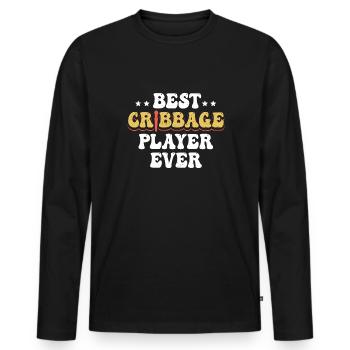 Meilleur joueur de cribbage Cadeau de maillot - T-shirt manches longues Premium bio Homme - noir - Devant - Nico (187cm)