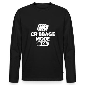 Cribbage Mode Sur Chemise Cadeau - T-shirt manches longues Premium bio Homme - noir - Devant - Nico (187cm)