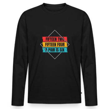 Quinze deux chemises de cribbage cadeau - T-shirt manches longues Premium bio Homme - noir - Devant - Nico (187cm)