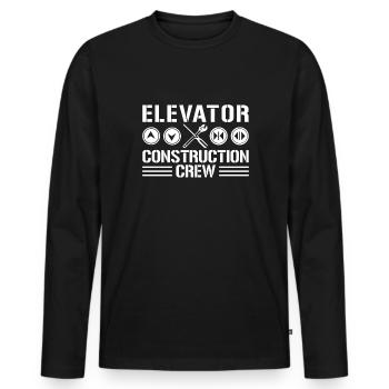 Elevator Construction Crew Shirt Geschenk - Männer Premium Bio Langarmshirt - Schwarz - Vorne - Nico (187cm)