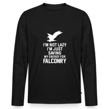 Je ne suis pas paresseux Falkner Cadeau de chemise - T-shirt manches longues Premium bio Homme - noir - Devant - Nico (187cm)
