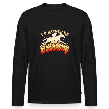 Je préfère parier Chemise Cadeau Course de chevaux - T-shirt manches longues Premium bio Homme - noir - Devant - Nico (187cm)