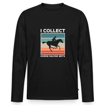 Je collectionne les paris hippiques chemise - T-shirt manches longues Premium bio Homme - noir - Devant - Nico (187cm)