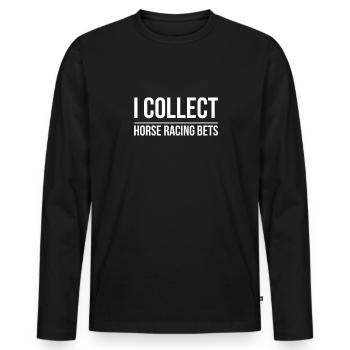 Je collectionne les paris hippiques chemise - T-shirt manches longues Premium bio Homme - noir - Devant - Nico (187cm)