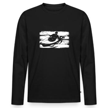 Cadeau de chemise de kayak rétro vintage - T-shirt manches longues Premium bio Homme - noir - Devant - Nico (187cm)