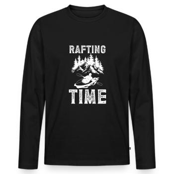Rafting Time Shirt Kajak - Männer Premium Bio Langarmshirt - Schwarz - Vorne - Nico (187cm)