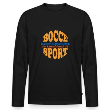 Bocce Shirt Gift Boccia Player - Men's Premium Organic Long Sleeve Shirt - black - Front - Nico (187cm)
