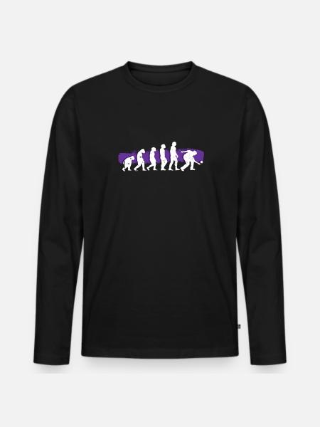 Evolution Bocce Ball Shirt Geschenk - Männer Premium Bio Langarmshirt - Schwarz