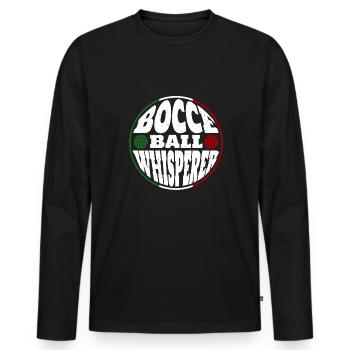 Bocce Ball Whisperer Shirt Gift - Men's Premium Organic Long Sleeve Shirt - black - Front - Nico (187cm)