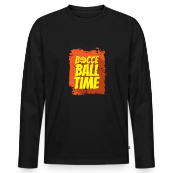 Bocce Ball Time Shirt Gift Boccia - Men's Premium Organic Long Sleeve Shirt - black - Front - Nico (187cm)