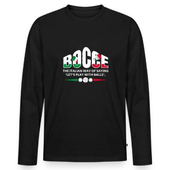 Bocce Shirt Gift Boccia Player - Men's Premium Organic Long Sleeve Shirt - black - Front - Nico (187cm)
