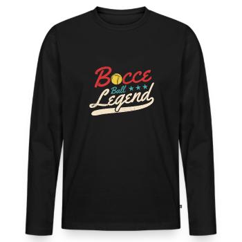 Bocce Ball Legend Shirt Gift Boccia - Men's Premium Organic Long Sleeve Shirt - black - Front - Nico (187cm)