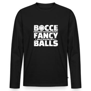 Bocce Shirt Gift Boccia Player - Men's Premium Organic Long Sleeve Shirt - black - Front - Nico (187cm)