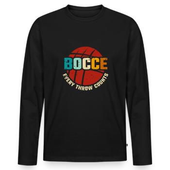 Bocce Every Throw Counts Shirt Geschenk - Männer Premium Bio Langarmshirt - Schwarz - Vorne - Nico (187cm)