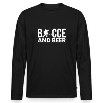 Bocce Shirt Gift Boccia Player - Men's Premium Organic Long Sleeve Shirt - black - Front - Nico (187cm)