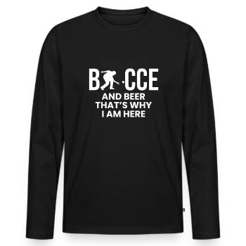 Bocce Shirt Gift Boccia Player - Men's Premium Organic Long Sleeve Shirt - black - Front - Nico (187cm)