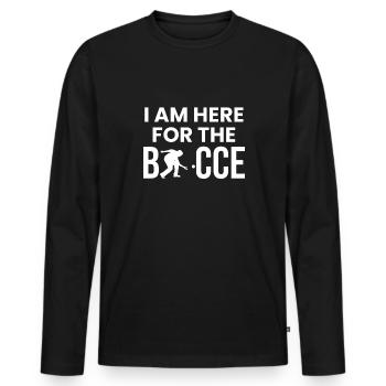 Bocce Shirt Gift Boccia Player - Men's Premium Organic Long Sleeve Shirt - black - Front - Nico (187cm)