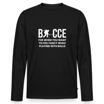 Bocce Shirt Boccia Player Gift - Men's Premium Organic Long Sleeve Shirt - black - Front - Nico (187cm)