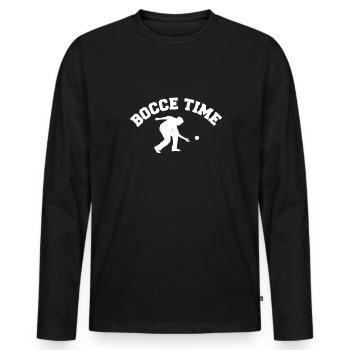Bocce Time Shirt Boccia Player Gift - Men's Premium Organic Long Sleeve Shirt - black - Front - Nico (187cm)