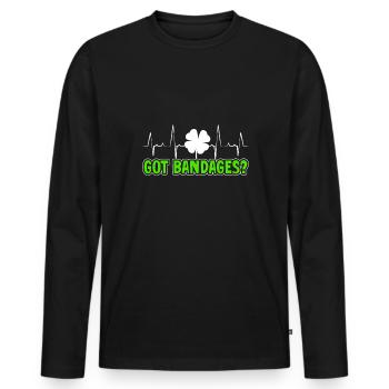 St. Patrick's Day Nurse Nurse - Men's Premium Organic Long Sleeve Shirt - black - Front - Nico (187cm)