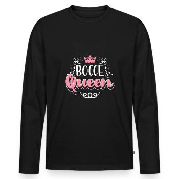 Bocce Queen Chemise Cadeau Partenaire Look Boccia - T-shirt manches longues Premium bio Homme - noir - Devant - Nico (187cm)