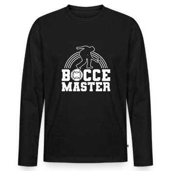 Bocce Master Shirt Gift Boccia Player - Men's Premium Organic Long Sleeve Shirt - black - Front - Nico (187cm)