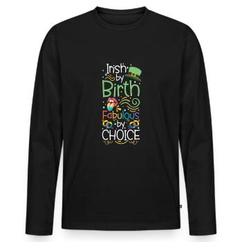 T-shirt LGBT de la Saint-Patrick - T-shirt manches longues Premium bio Homme - noir - Devant - Nico (187cm)