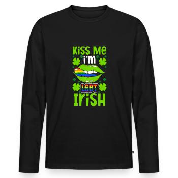 T-shirt LGBT de la Saint-Patrick - T-shirt manches longues Premium bio Homme - noir - Devant - Nico (187cm)