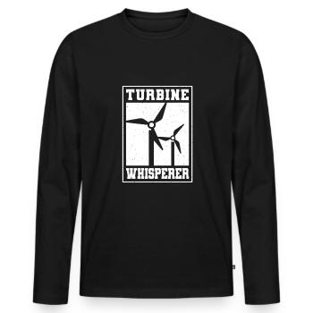 Turbine Whisperer Chemise Cadeau Moulin à vent - T-shirt manches longues Premium bio Homme - noir - Devant - Nico (187cm)