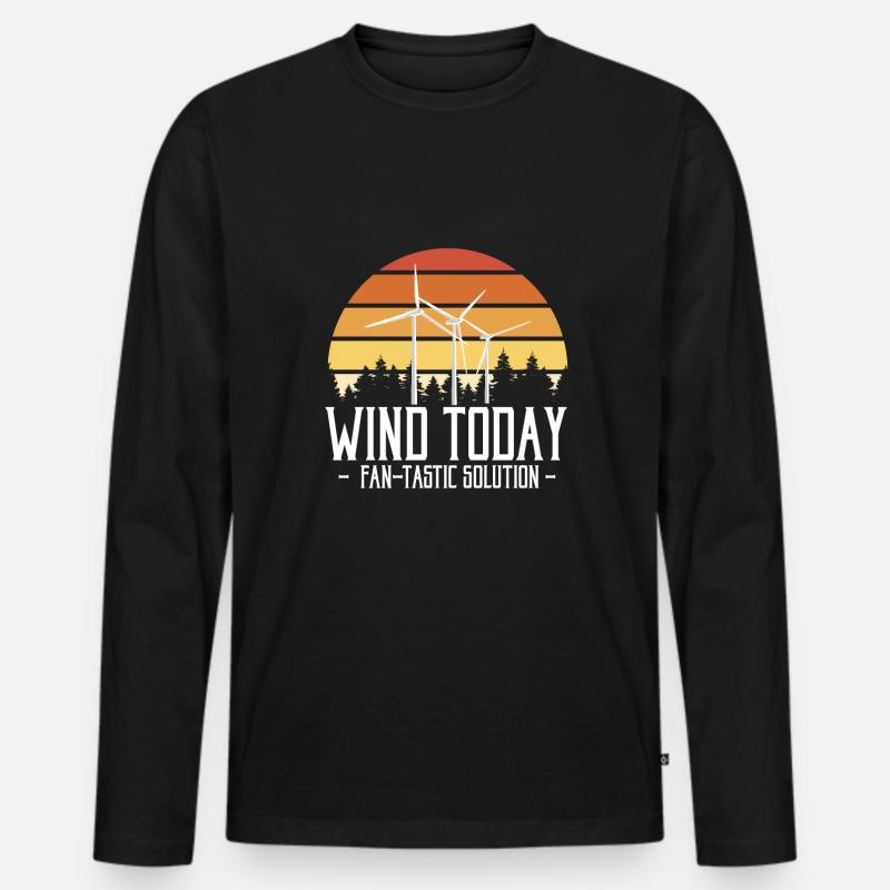 Wind Today Fan-Tastic Solution - Männer Premium Bio Langarmshirt - Schwarz