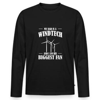 My Dad Is A Windtech Shirt Daddy Papa Father's Day - Men's Premium Organic Long Sleeve Shirt - black - Front - Nico (187cm)