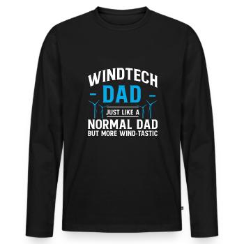 Windtech Dad Just Like A Normal Dad Vatertag Papa - Männer Premium Bio Langarmshirt - Schwarz - Vorne - Nico (187cm)