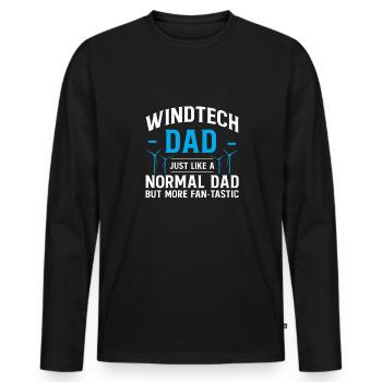 Windtech Dad Shirt Gift Father's Day Father - Men's Premium Organic Long Sleeve Shirt - black - Front - Nico (187cm)