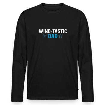 Wind-Tastic Dad Daddy Papa Father's Day - Men's Premium Organic Long Sleeve Shirt - black - Front - Nico (187cm)