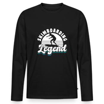 Cadeau de chemise Skimboarding Legend - T-shirt manches longues Premium bio Homme - noir - Devant - Nico (187cm)
