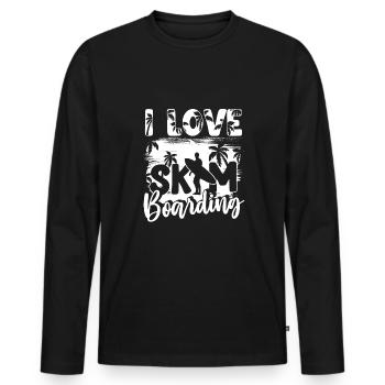 J’adore la chemise de skimboard - T-shirt manches longues Premium bio Homme - noir - Devant - Nico (187cm)