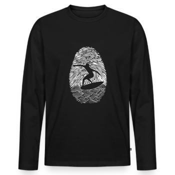 Fingerprint DNA Skimboarding - Men's Premium Organic Long Sleeve Shirt - black - Front - Nico (187cm)
