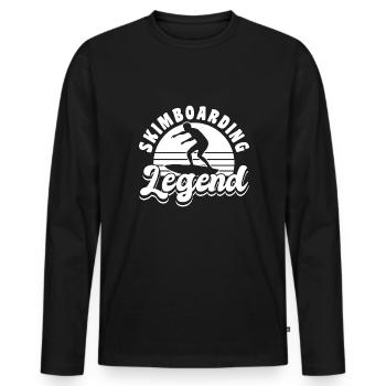 Skimboarding Legend Shirt Gift - Men's Premium Organic Long Sleeve Shirt - black - Front - Nico (187cm)