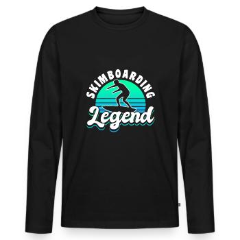 Cadeau de chemise Skimboarding Legend - T-shirt manches longues Premium bio Homme - noir - Devant - Nico (187cm)