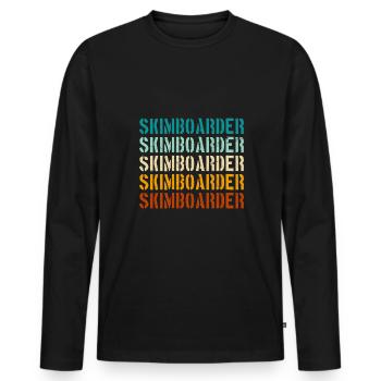 Skimboarder rétro vintage - T-shirt manches longues Premium bio Homme - noir - Devant - Nico (187cm)