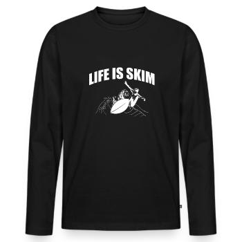 Life Is Skim Shirt Cadeau Skimboarder - T-shirt manches longues Premium bio Homme - noir - Devant - Nico (187cm)