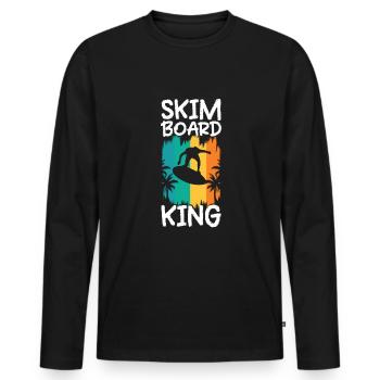 Skimboard Cadeau de chemise enfant - T-shirt manches longues Premium bio Homme - noir - Devant - Nico (187cm)