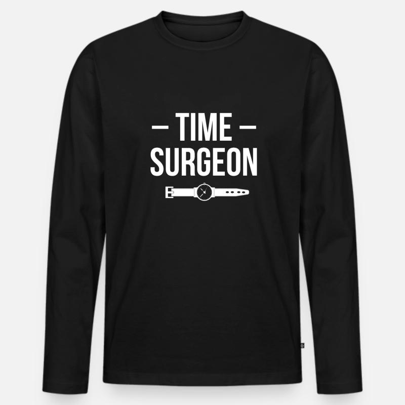 Time Surgeon Shirt Geschenk - Männer Premium Bio Langarmshirt - Schwarz