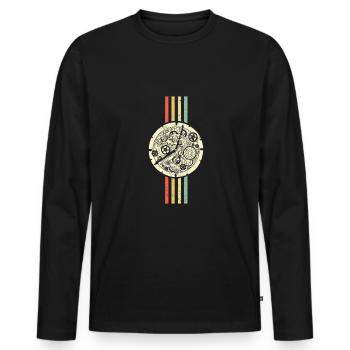 Watchmaker Watch Collector Shirt Cadeau - T-shirt manches longues Premium bio Homme - noir - Devant - Nico (187cm)