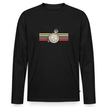 Watchmaker Watch Collector Shirt Cadeau - T-shirt manches longues Premium bio Homme - noir - Devant - Nico (187cm)